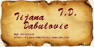Tijana Dabulović vizit kartica